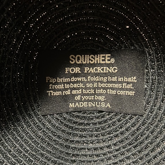 Eric Javits Squishee Straw Sun Hat Black-EUC - Picture 10 of 11